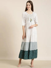 Women Off White Floral Anarkali Kurta-RJF-004-Offwhite